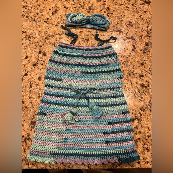 Crochet cotton dress and headband - Picture 1 of 1